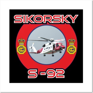 UK Coastguard Helicopter, Sikorsky S-92 Posters and Art